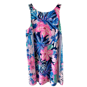 Lilly Pulitzer Jackie Navy Sugar Mambo Silk Medium Shift Dress High Tide Dainty